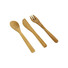 Set posate in bamboo in bustina in cotone colore naturale