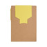 Block notes in carta riciclata con penna in cartone colore giallo