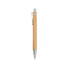 Penna  a scatto in bamboo con particolari cromati colore naturale