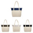 Shopper con zip in Juta e cotone - colore Naturale/Nero