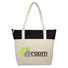 Shopper con zip in Juta e cotone - colore Naturale/Nero