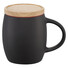 Tazza in ceramica bicolore con coperchio in legno - colore Nero/Rosso