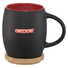 Tazza in ceramica bicolore con coperchio in legno - colore Nero/Rosso