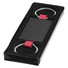 Portachiavi con doppio anello - colore Nero/Rosso