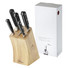Ceppo coltelli da 5 pezzi - colore Nero/Legno