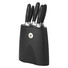 Ceppo coltelli da 5 pezzi - colore Nero