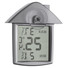 Termometro a forma di casa con ventosa colore argento opaco