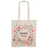 Shopper in cotone con manici lunghi colore beige