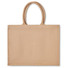 Shopper in juta con interno laminato trasparente colore beige