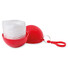 Impermeabile in confezione sferica con moschettone colore rosso