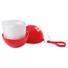 Impermeabile in confezione sferica con moschettone colore rosso