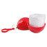 Impermeabile in confezione sferica con moschettone colore rosso