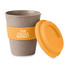 Bicchiere da take away con coperchio in silicone colore arancio