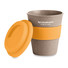 Bicchiere da take away con coperchio in silicone colore arancio