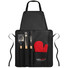 Grembiule con 3 utensili con guanto barbecue colore nero
