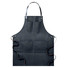 Grembiule rifinito in pelle con 3 tasche colore nero MO9237-03