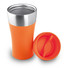 Mug con doppio rivestimento in acciaio inossidabile colore arancio