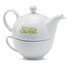 Set te teiera e tazza in confezione regalo nera colore bianco