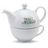 Set te teiera e tazza in confezione regalo nera colore bianco