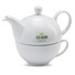 Set te teiera e tazza in confezione regalo nera colore bianco