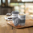 Tazza take away con coperchio e anello protettivo in silicone colore grigio