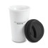 Tazza take away con doppia parete e tappo in silicone colore nero