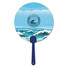 Ventaglio rotondo in plastica colore blu