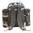 Zaino picnic per 4 persone con plaid e utensili colore marrone