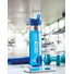 Borraccia in tritan da 650ml con dettagli in acciaio inossidabile colore blu trasparente