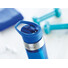 Borraccia in tritan da 650ml con dettagli in acciaio inossidabile colore blu trasparente