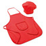 Cappello e grembiule da cucina per bambini colore rosso