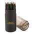 Set 12 matite colorate con temperino in confezione colore nero
