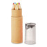 Set 6 matite colorate in contenitore con temperino colore grigio trasparente