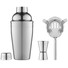 Set cocktail con shaker misurino e filtro in acciaio colore argento lucido KC4298-17