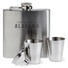 Set fiaschetta con due bicchierini e imbuto colore argento opaco