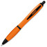 Penna a sfera colorata in ABS con impugnatura morbida colore arancio MO8748-10