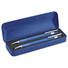Set penna blu a sfera e matita in alluminio con astuccio colore blu MO7323-04