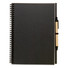 Blocnotes in carta riciclata con penna a sfera in cartone colore nero KC7013-03