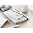 Notebook con cover in canvas e segna pagina colore beige