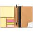 Notebook in carta riciclata con post it e penna ecologica colore nero