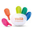 Set 5 evidenziatori in box di plastica adatto a logo colore multicolor