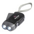 Torcia dinamo in ABS con 2 LED colore nero