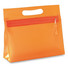 Beauty case in PVC con zip e manico colore arancio
