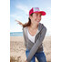Cappello a 5 pannelli con chiusura a strappo e rete colore fucsia neon