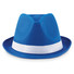 Cappello similpaglia in poliestere colorato con banda bianca colore blu royal