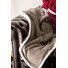 Coperta in pile con inserti in sherpa colore cachi