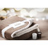 Coperta in pile con inserti in sherpa colore cachi