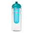 Borraccia sportiva H2O Base® con coperchio a cupola - colore Trasparente/Azzurro Acqua